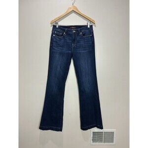 7 For All Mankind Dojo Mid-Rise Flare-Leg Jeans Dark Wash Size 30